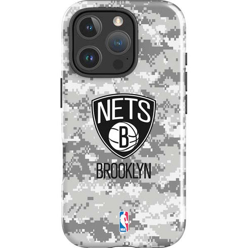NBA Brooklyn Nets Digi Camo iPhone 16 Pro Impact Case